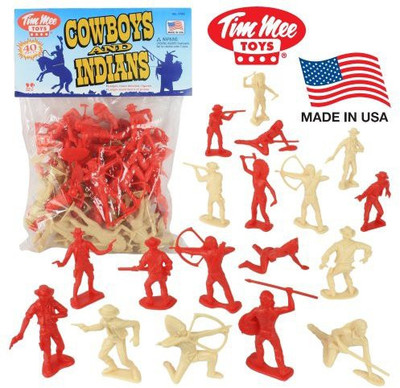 

Tim Mee Timmee Cowboys And Indians Plastic40Pc Playset Made In Usa(Multicolor)