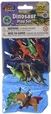 

Wild Republic Triple Mini Dino Polybag Play Set Dinosaur Figurines Trex(Multicolor)