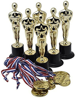 

Prextex Gold 6'' Award Trophies (12 Pack) With 12 Gold Winner(Multicolor)