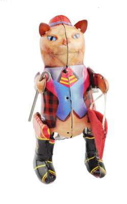 

Karmakara Tin Toys Puss in Boot Collectible Welby Treasures Replica Wind-up(Multicolor)