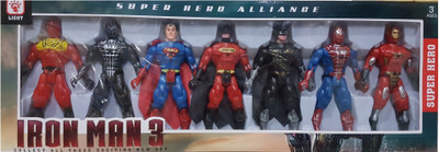 

AS Avengers Action Figures of 7 Super Heroes with Light(Multicolor)