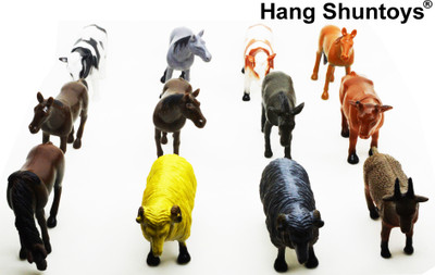 

Hang Shuntoys Farm Animals Plastic Toys for Kids (12 Pcs. Pack)(Multicolor)