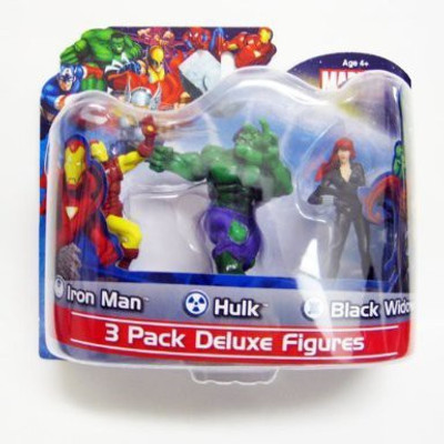 

Marvel 3 Pack Deluxe 4" Figures Avengers - Ironman / Hulk /Black Widow(Multicolor)