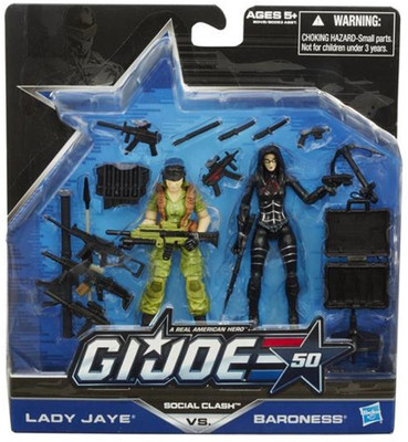 

Hasbro G.I. Joe, 50Th Anniversary Action Figure Set, Social Clash - Lady Jaye Vs. Baroness, 3.75 Inches(Multicolor)