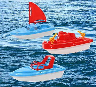 

Dazzling Toys Bath and Sand Boat Set, 3 Pack. Tugboat, Speedboat and Sailboat.(Multicolor)
