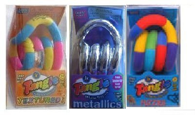 

Tangle Set of 3 Assorted Jr. Fidget Toys - Fuzzy, Metallic and Textured(Multicolor)