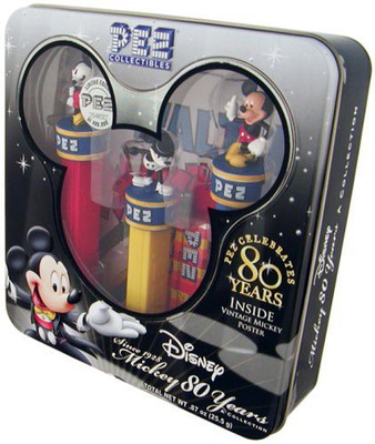 

PEZ Candy COLLECTIBLES--Mickey 80 Years Collection with Vintage Mickey Poster by PEZ Candy(Multicolor)