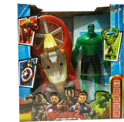 9 Perfect Avenger 2 Hulk Man with Musical Car(Green)