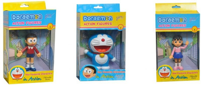 

GRVK Nobita-Doremon Laughing-Shizuka 3 Action Figurines Toy(Multicolor)