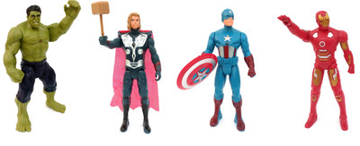 

zhosy set of 4 avengers hulk, ironman,captain america, thor(Multicolor)