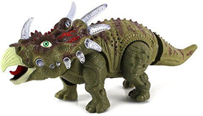 

Velocity Toys Century Triceratops Battery Operated Toy Dinosaur Figure w/ Realistic Movement, Lights and Sounds(Multicolor)