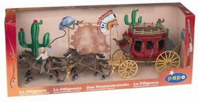 

Papo Set Stagecoach With Coachman From The Western Series(Multicolor)