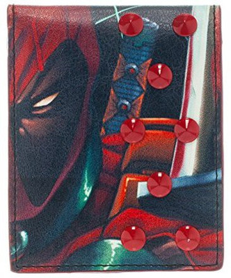 Animewild Marvel Deadpool Bifold Wallet With Studs(Multicolor)