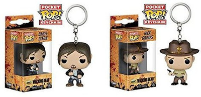 

Walking Dead Funko Pop Rick Grimes & Daryl Dixon Keychains(Multicolor)