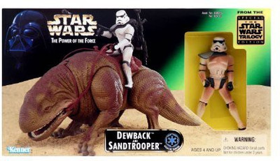 

Masters of the Universe Star Wars 1997 The Power of the Force Action Figures Playset - Dewback and Exclusive Sandtrooper Figure with Battle Lance, Blaster Rifle and Backpack(Multicolor)
