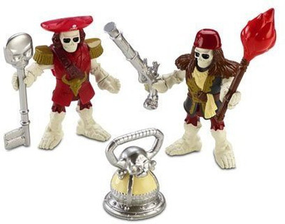 Fisher-Price Imaginext Pirate Ship Skeleton Pirate Captain & Officer(Multicolor)