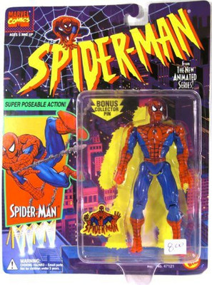 

Toybiz Spiderman Super Poseable Bonus Pin Marvel /(Multicolor)