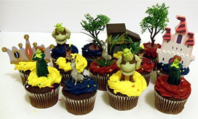 

Shrek 14 Piece Birthday Cupcake Topper Set Featuring Princess(Multicolor)