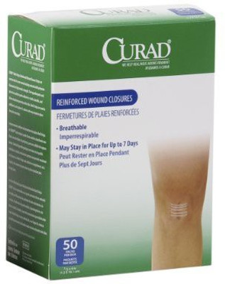 

Curad Sterile Medi-Strips, 1/2" x 4", White (Pack of 1200) Adhesive Band Aid(Set of 10)