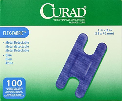 

Curad Knuckle, Woven Blue Detectable Bandage Adhesive Band Aid(Set of 6)