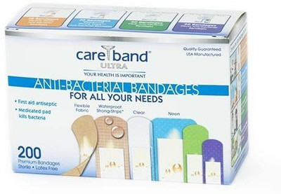 

Careband Ultra Anti bacterial Bandages Adhesive Band Aid(Set of 200)
