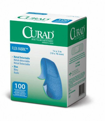 

Curad Woven Blue Detectable Bandage, 100 Count Adhesive Band Aid(Set of 2)