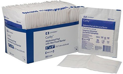 

Covidien Curity Abdominal Pads with Wet Proof Barrier Adhesive Band Aid(Set of 36)