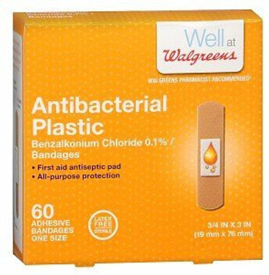 

Walgreens Plastic Adhesive Bandages Adhesive Band Aid(Set of 60)