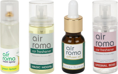 

Airroma Green Lemon, Magic Mogra, Mogra Flower, Original Rose Aroma Oil, Spray(350 ml)