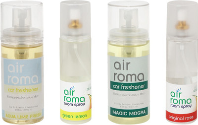 

Airroma Aqua Lime Fresh, Green Lemon, Magic Mogra, Original Rose Spray(520 ml)