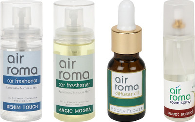

Airroma Denim Touch, Magic Mogra, Mogra Flower, Sweet Sandal Aroma Oil, Spray(350 ml)