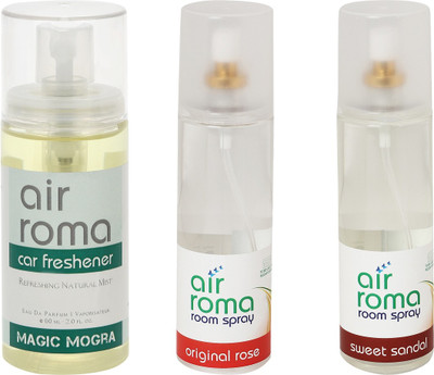 

Airroma Magic Mogra, Original Rose, Sweet Sandal Spray(460 ml)