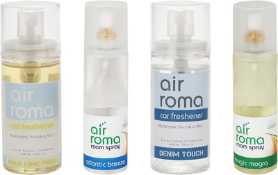 

Airroma Aqua Lime Fresh, Atlantic Breeze, Denim Touch, Magic Mogra Spray(520 ml)