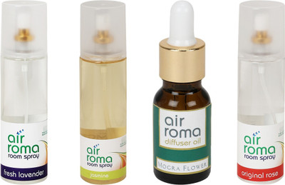 

Airroma Fresh Lavender, Jasmine, Mogra Flower, Original Rose Aroma Oil, Spray(630 ml)