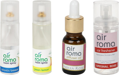 

Airroma Atlantic Breeze, Green Lemon, Indian Rose, Original Rose Aroma Oil, Spray(490 ml)