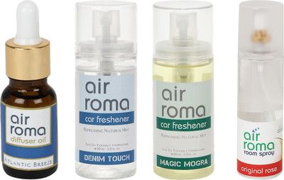 

Airroma Atlantic Breeze, Denim Touch, Magic Mogra, Original Rose Aroma Oil(350 ml)