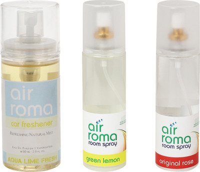 Airroma Aqua Lime Fresh, Green Lemon, Original Rose Spray(460 ml)