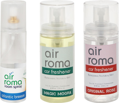 

Airroma Atlantic Breeze, Magic Mogra, Original Rose Car Freshener(320 ml)