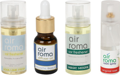 

Airroma Aqua Lime Fresh, Atlantic Breeze, Magic Mogra, Original Rose Aroma Oil, Spray(350 ml)