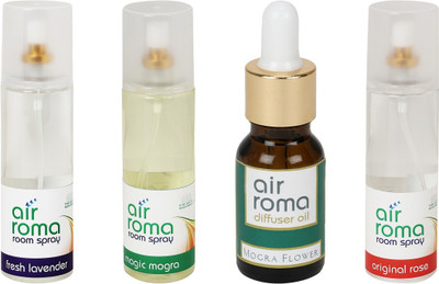 

Airroma Fresh Lavender, Magic Mogra, Mogra Flower, Original Rose Aroma Oil, Spray(630 ml)