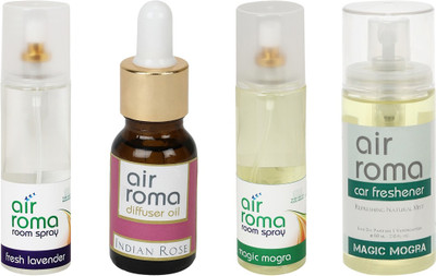 

Airroma Fresh Lavender, Indian Rose, Magic Mogra Aroma Oil, Spray(490 ml)
