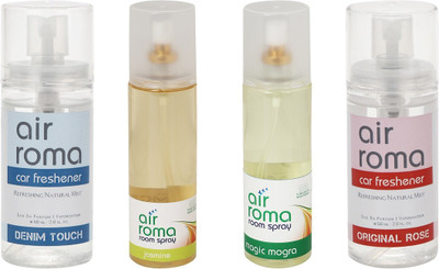 

Airroma Denim Touch, Jasmine, Magic Mogra, Original Rose Car Freshener(520 ml)