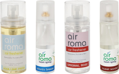 

Airroma Aqua Lime Fresh, Atlantic Breeze, Original Rose, Sweet Sandal Spray(520 ml)