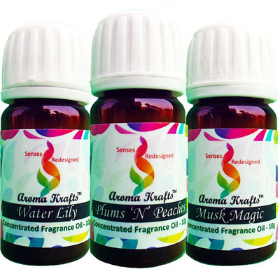 

Aroma Krafts Water Lily, Musk Magic, Plums 'N' Peaches Aroma Oil(30 g)