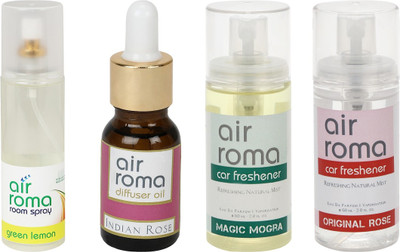 

Airroma Green Lemon, Indian Rose, Magic Mogra, Original Rose Aroma Oil, Spray(350 ml)