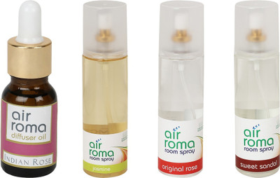 

Airroma Indian Rose, Jasmine, Original Rose, Sweet Sandal Aroma Oil, Spray(630 ml)