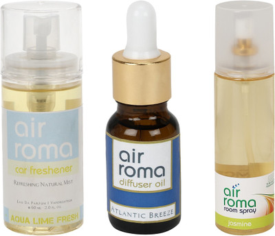 

Airroma Aqua Lime Fresh, Atlantic Breeze, Jasmine Aroma Oil, Spray(275 ml)