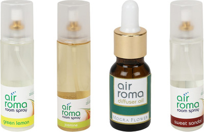 

Airroma Green Lemon, Jasmine, Mogra Flower, Sweet Sandal Aroma Oil, Spray(630 ml)