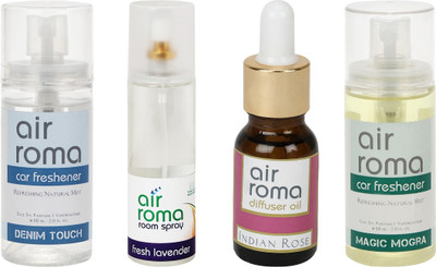 

Airroma Denim Touch, Fresh Lavender, Indian Rose, Magic Mogra Car Freshener(350 ml)