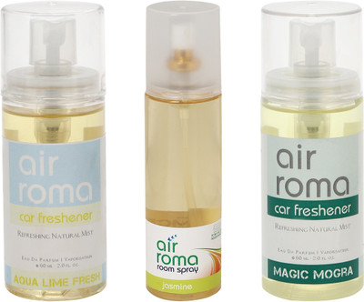 

Airroma Aqua Lime Fresh, Jasmine, Magic Mogra Spray(320 ml)